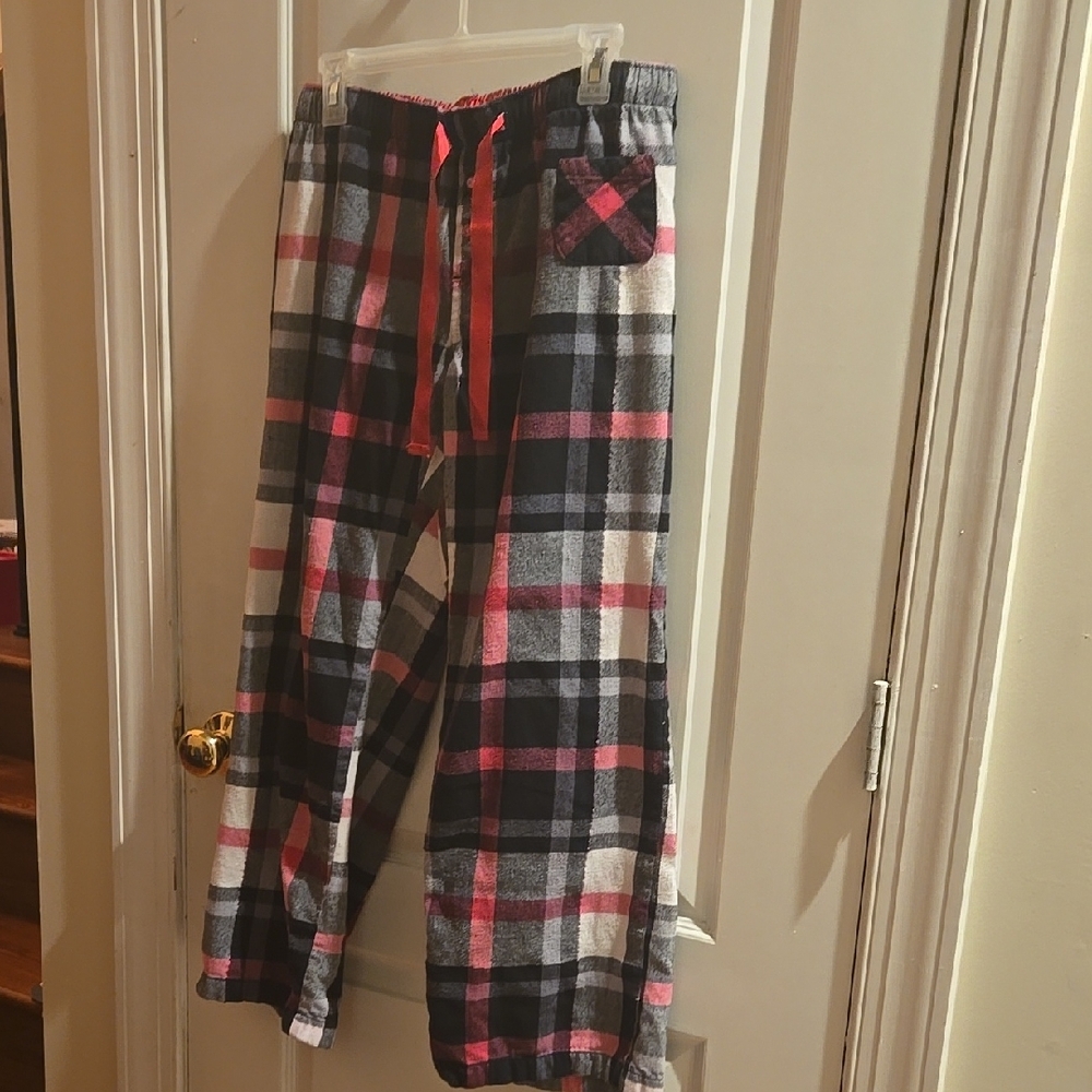 Plaid Lounge Pants with Red Accents